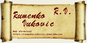 Rumenko Vuković vizit kartica